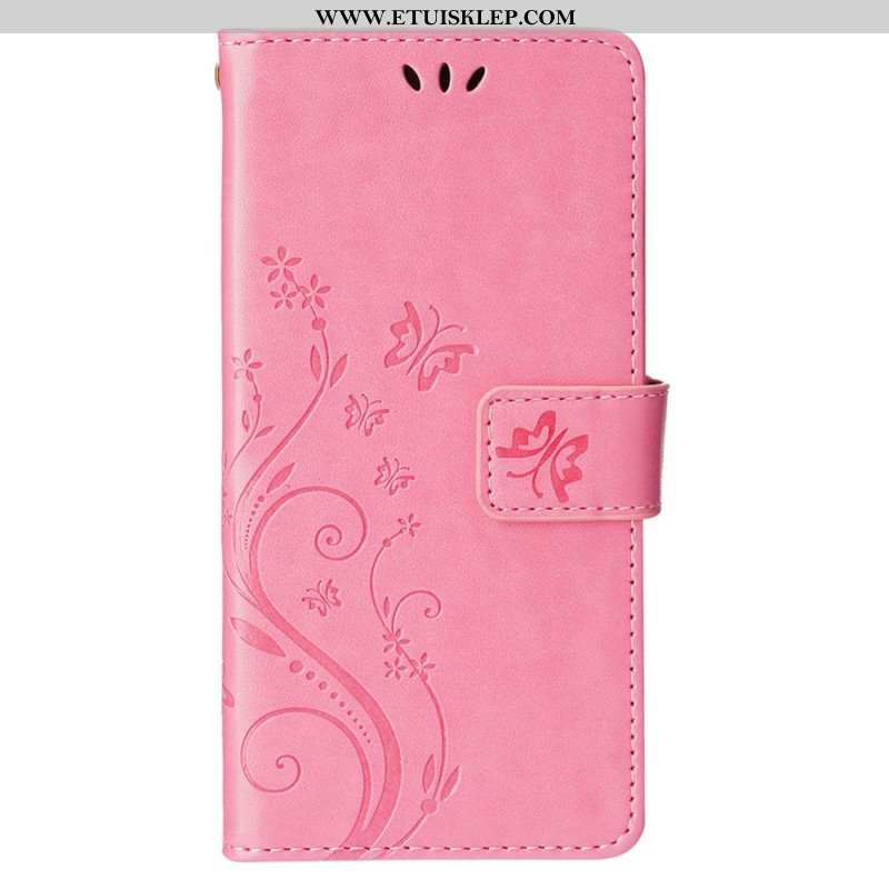 Etui Folio do iPhone 15 Plus Kwiaty I Motyle